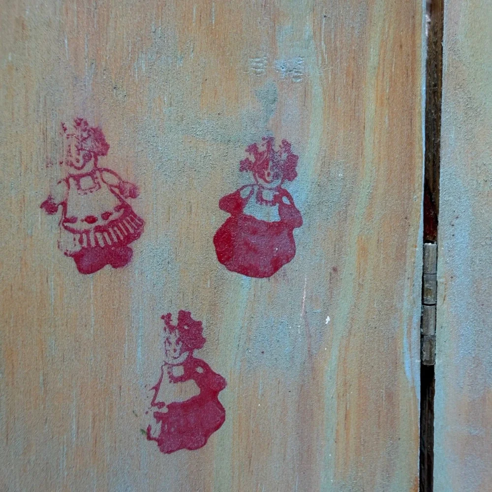 VTG Handmade Hand Painted Wood Christmas Jolly Express Train Folding Decoration
